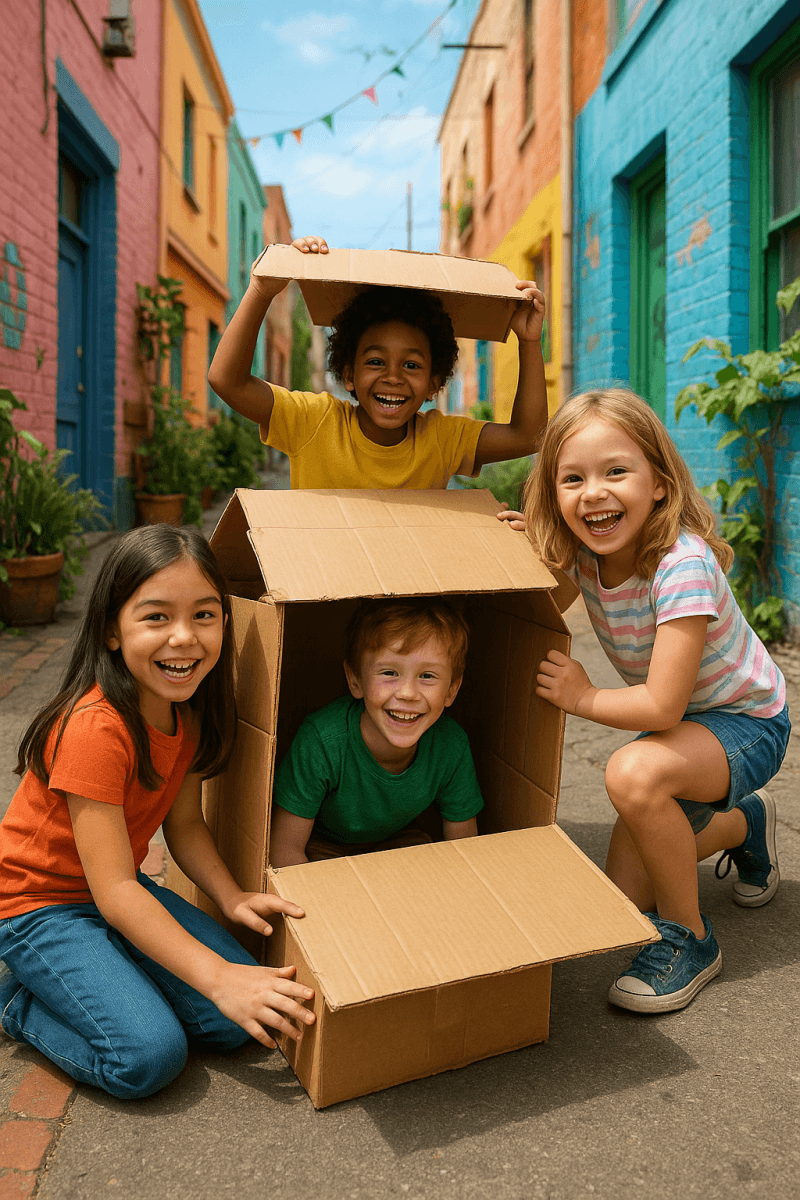 Cardboard Fort Fun wall art print for home decor