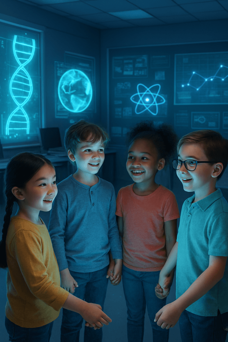 Children And Holograms contemporary art piece for any space