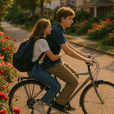 Joyful Bicycle Adventure printable art for gallery wall
