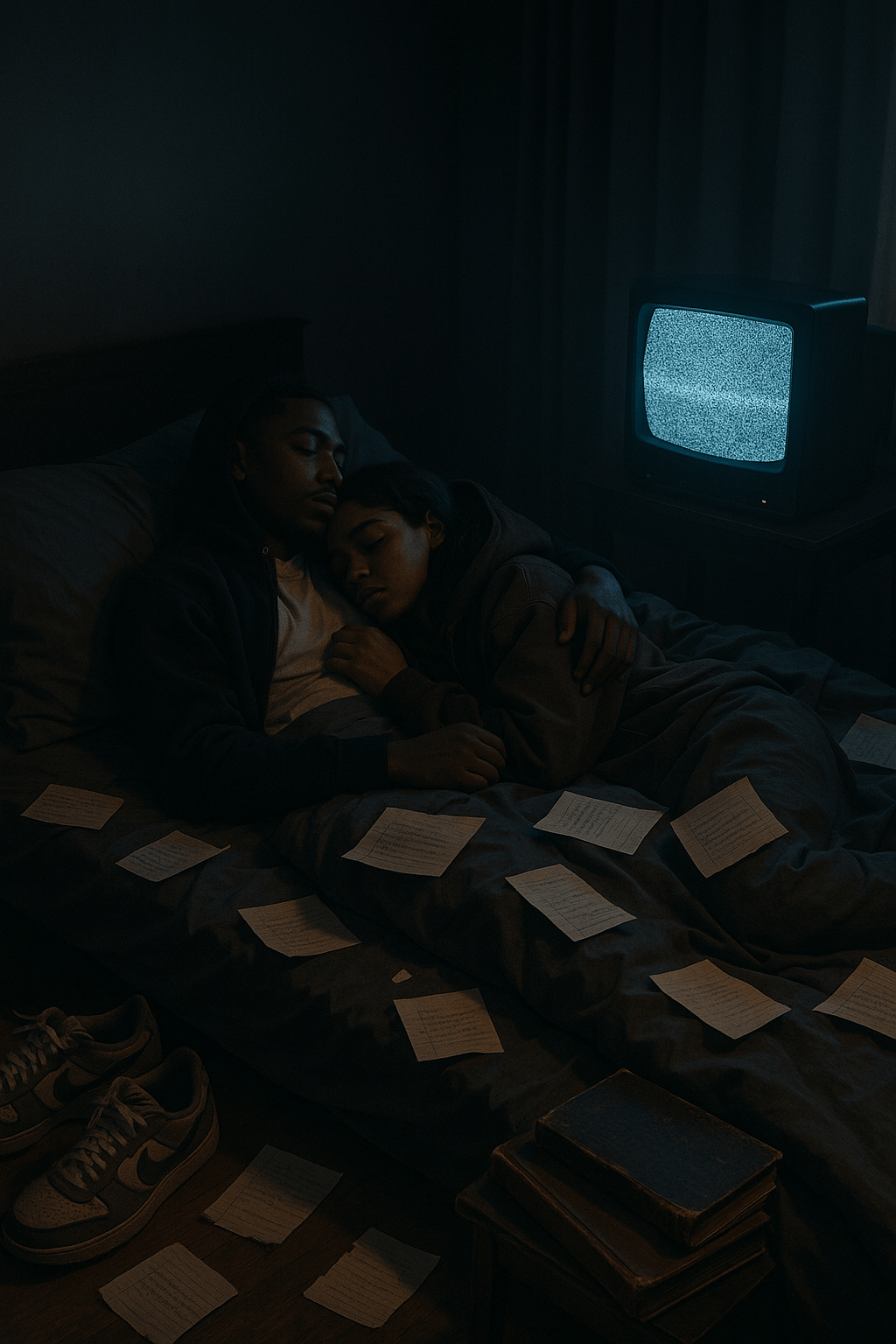 Intimate Nighttime Embrace fine art poster for office walls