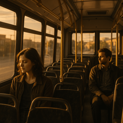 Bus Ride Reflection contemporary art piece for any space