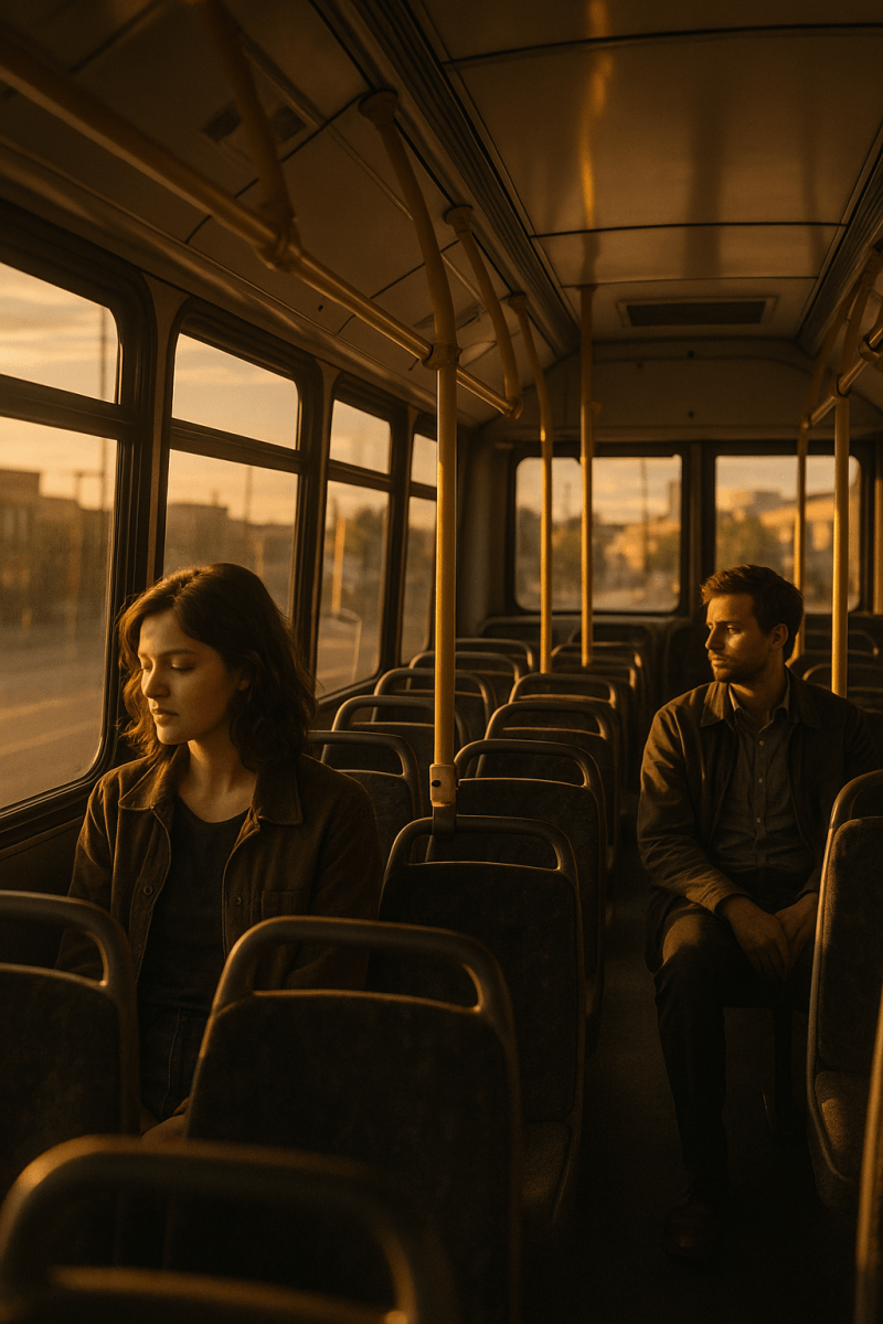 Bus Ride Reflection contemporary art piece for any space
