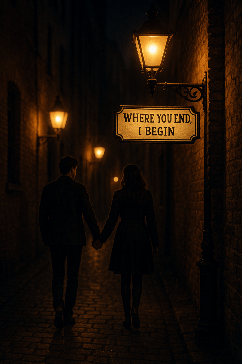Romantic Lamplit Alley printable art for gallery wall