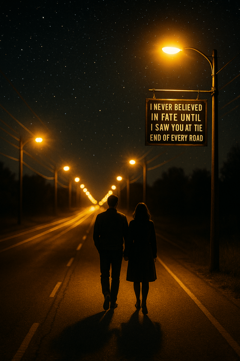Romantic Night Walk fine art poster for office walls
