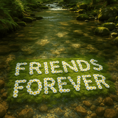 Woodland Stream Friendship contemporary art piece for any space