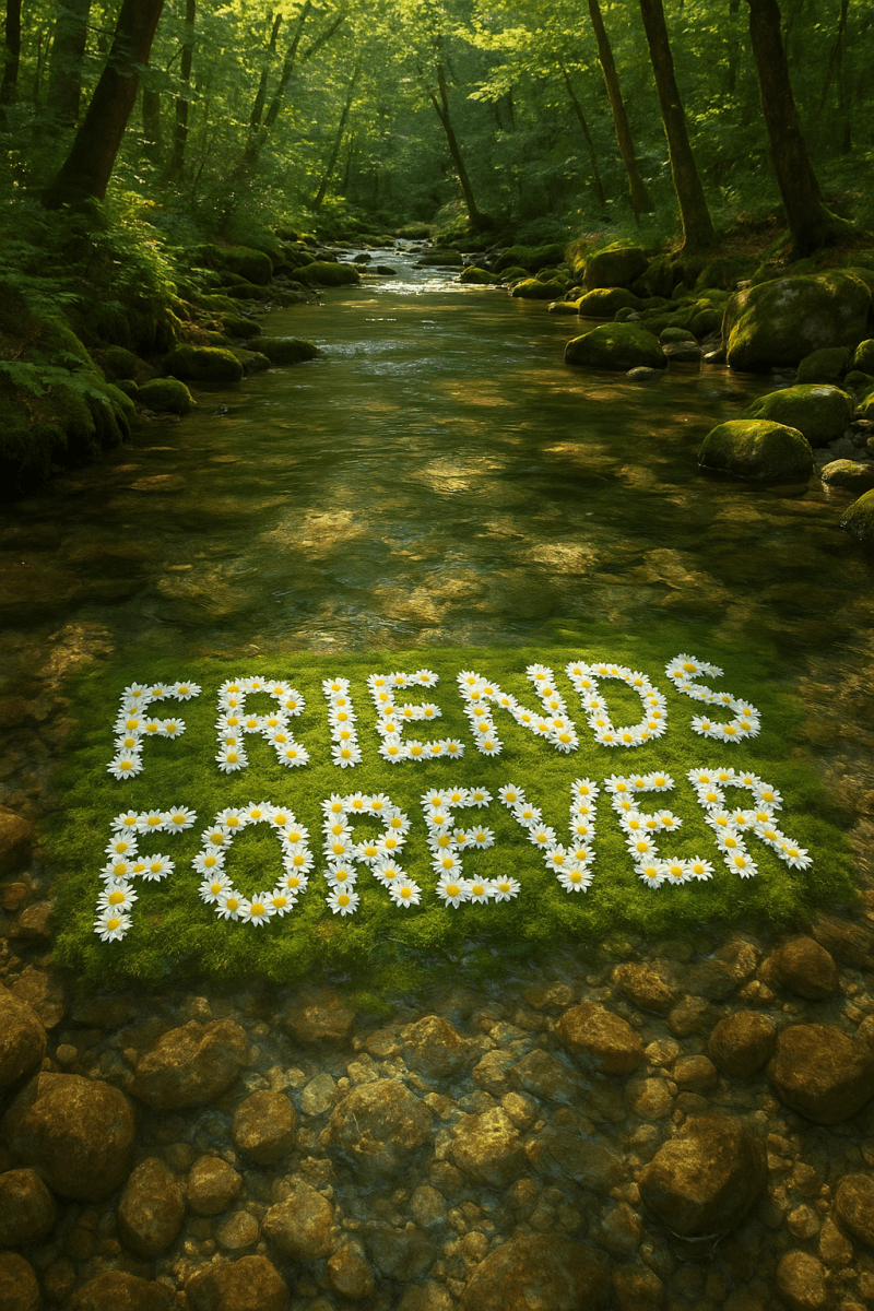 Woodland Stream Friendship contemporary art piece for any space