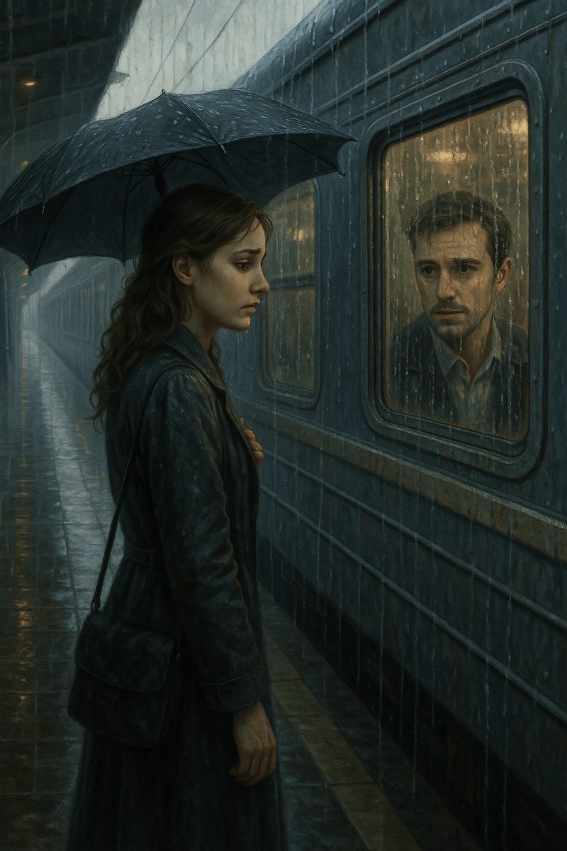 Rainy Farewell modern art print for studio or study