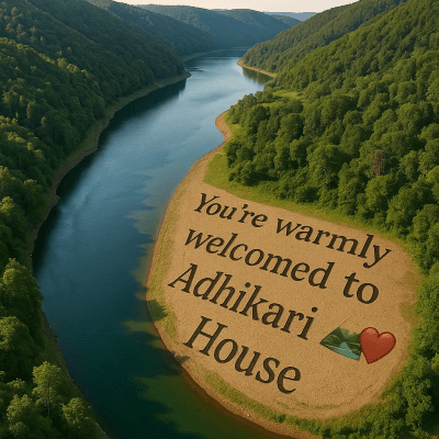 Adhikari House Welcome digital artwork for bedroom or office