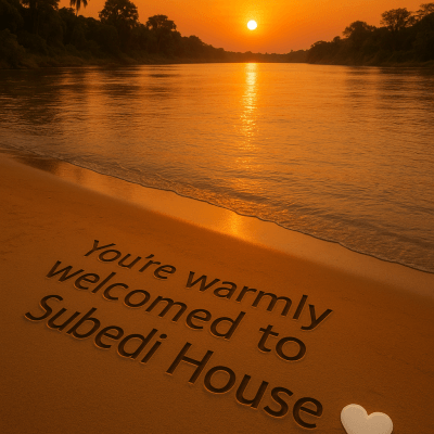 Subedi House Sunset canvas wall art for living room