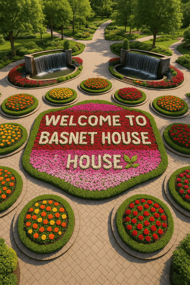 Floral Plaza Welcome wall art print for home decor