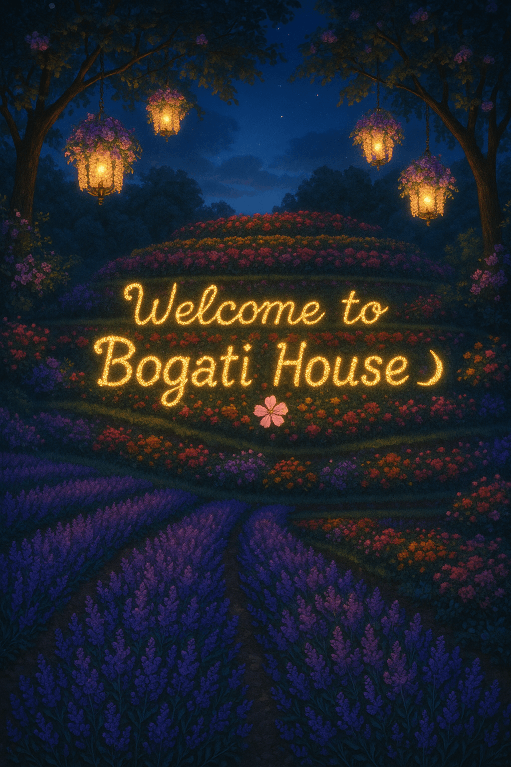 Twilight Garden Welcome highโresolution printable wall decor