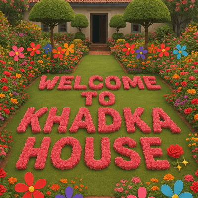 Khadka House Welcome Garden modern art print for studio or study