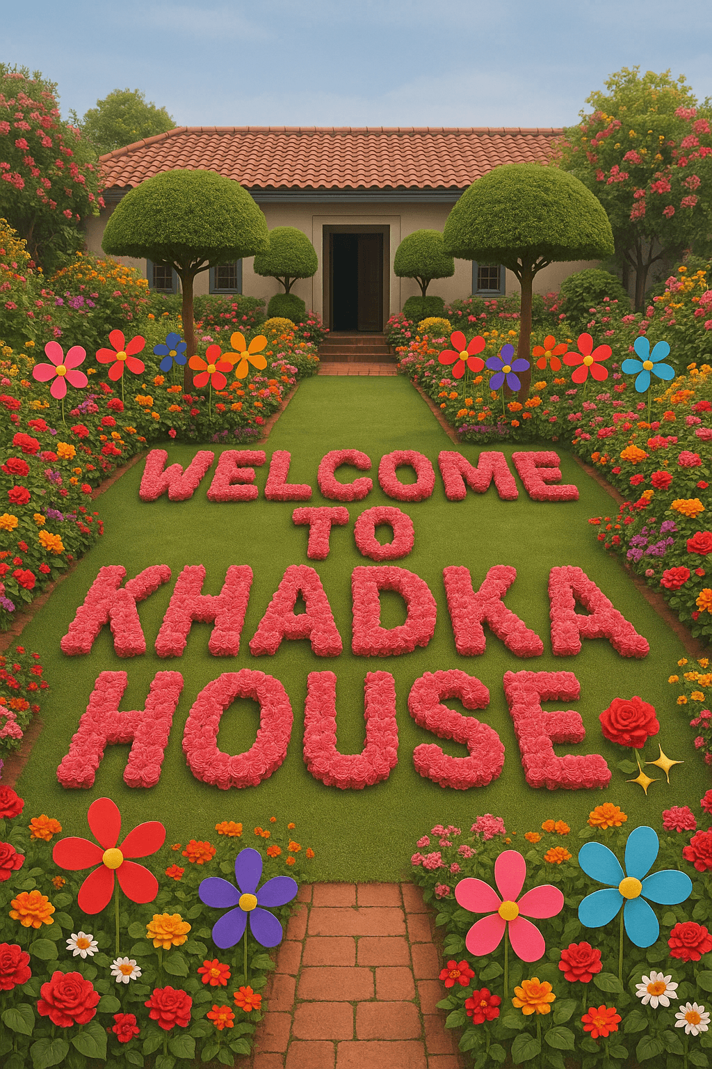 Khadka House Welcome Garden modern art print for studio or study