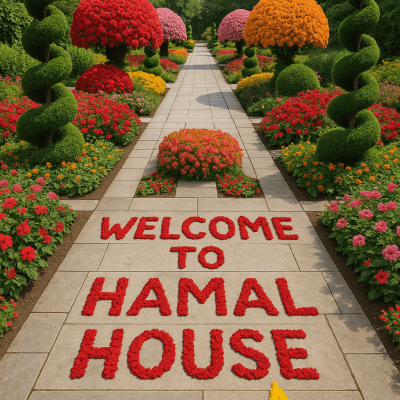 Hamal House Garden Path modern art print for studio or study