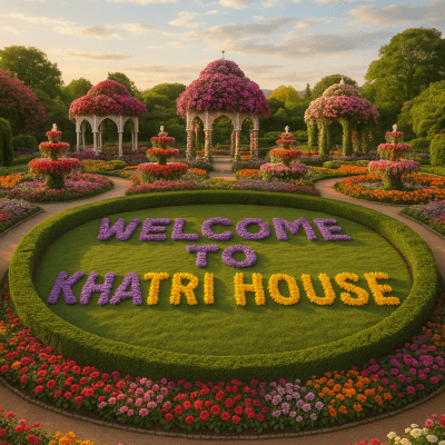 Khatri House Garden Welcome digital artwork for bedroom or office