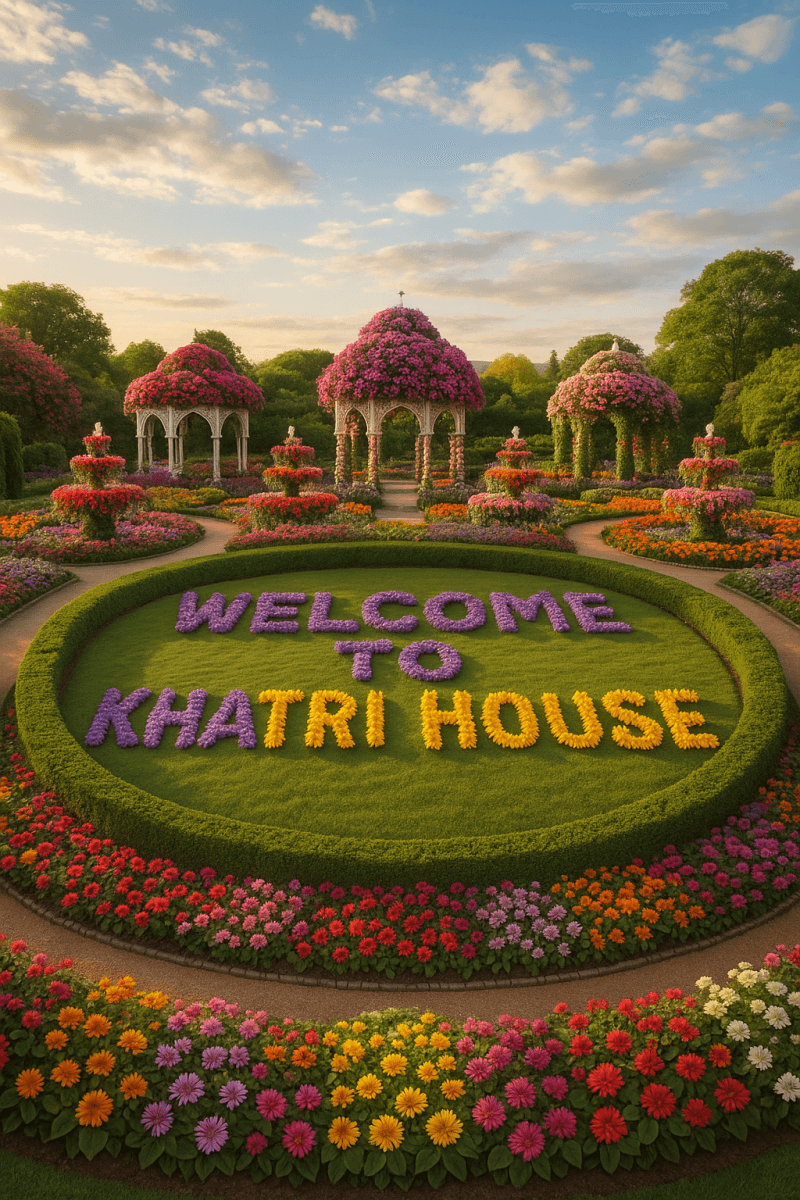 Khatri House Garden Welcome digital artwork for bedroom or office