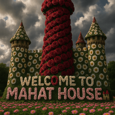 Floral Garden Tower canvas wall art for living room