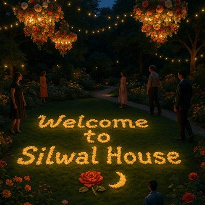 Twilight Garden Serenity digital artwork for bedroom or office