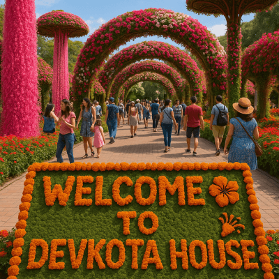 Floral Paradise At Devkota modern art print for studio or study