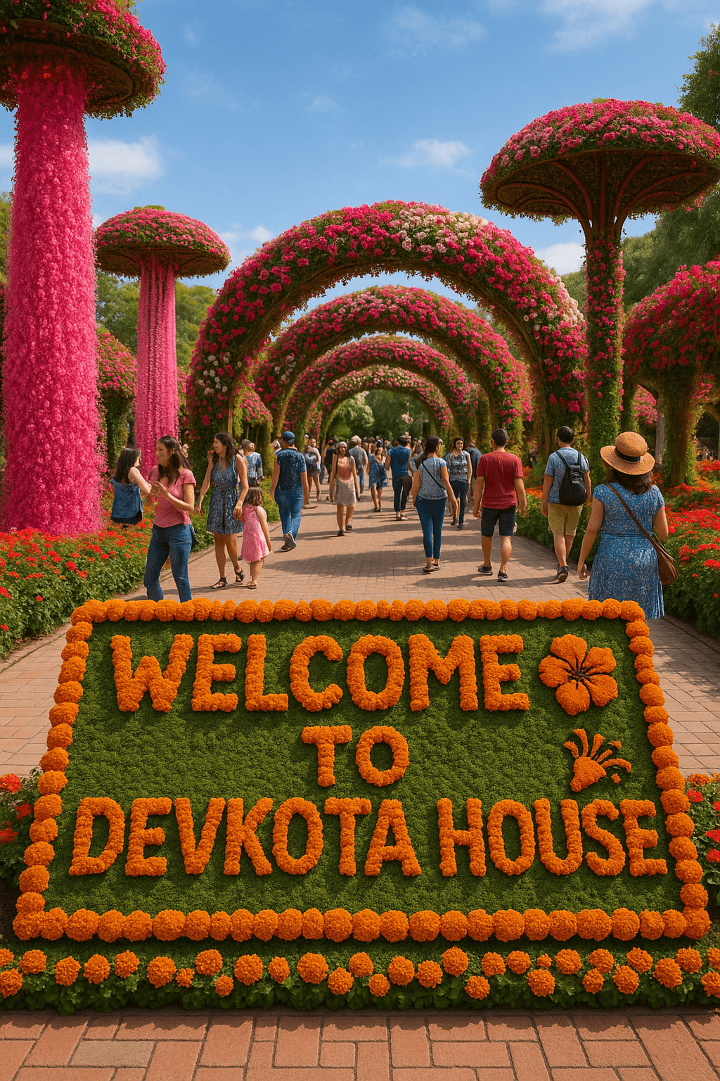 Floral Paradise At Devkota modern art print for studio or study