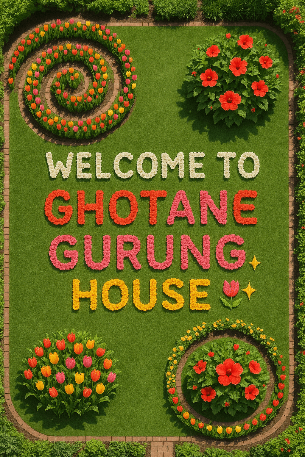 Floral Welcome Display digital artwork for bedroom or office