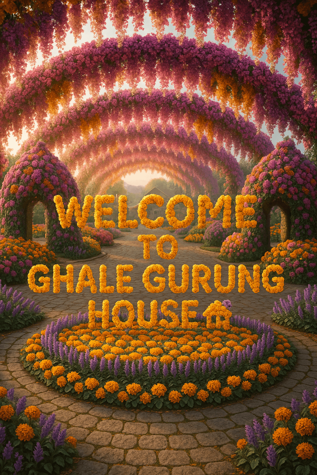 Floral Welcome Panorama canvas wall art for living room