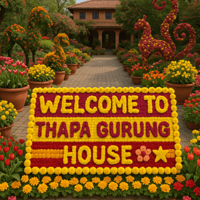 Floral Festive Welcome printable art for gallery wall