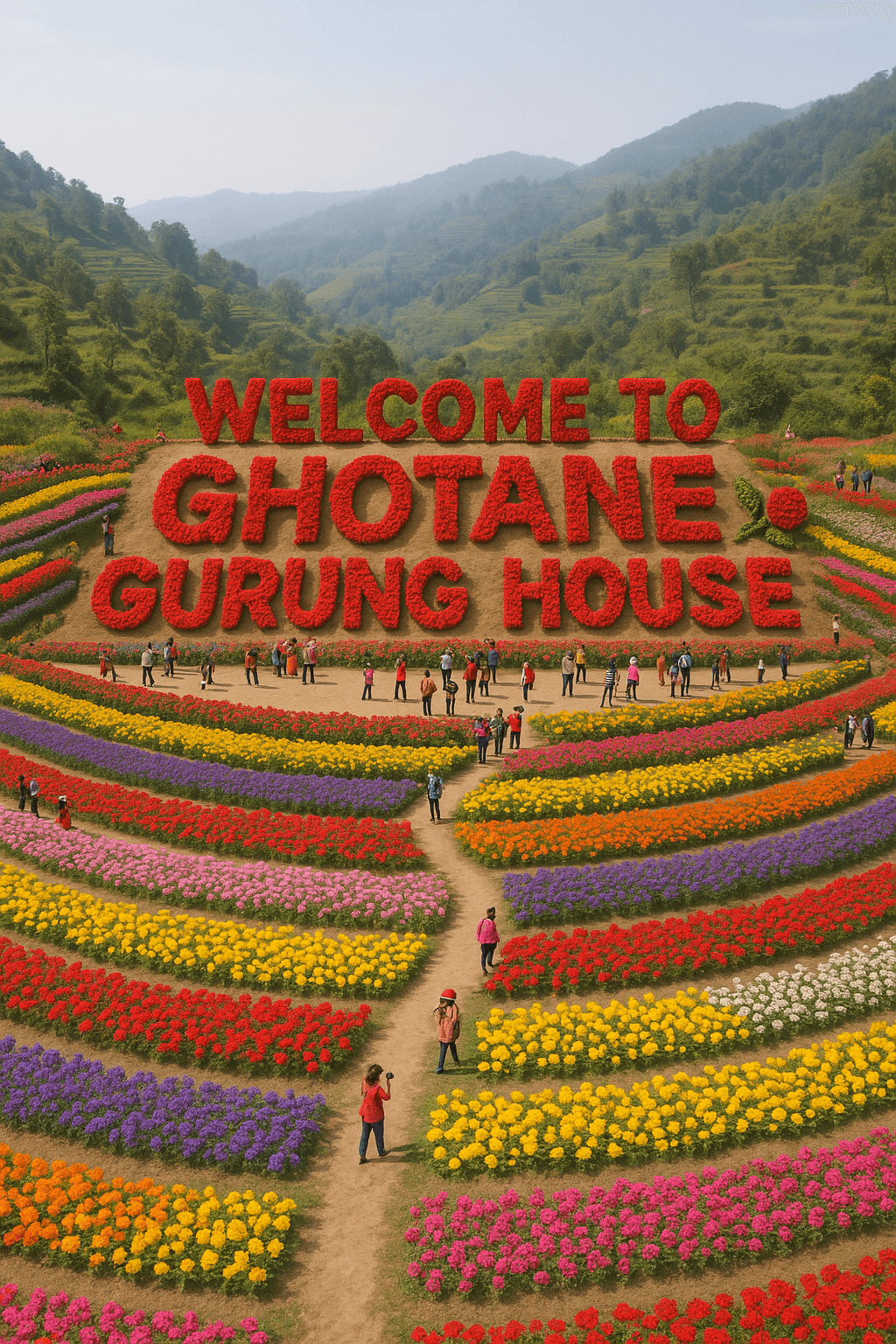 Floral Valley Welcomes Visitors contemporary art piece for any space