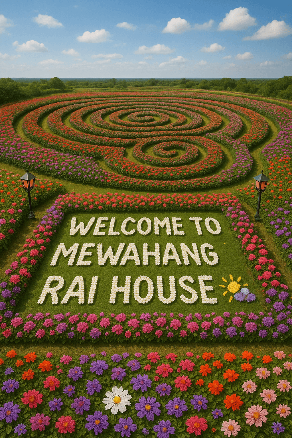 Floral Maze Greeting digital artwork for bedroom or office