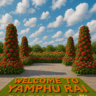 Garden Plaza Welcome digital artwork for bedroom or office