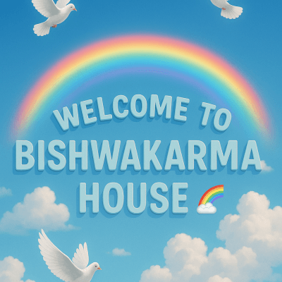 Rainbow Welcome Above Clouds highโresolution printable wall decor