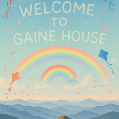 Rainbow Horizon Over Mountains fine art poster for office walls