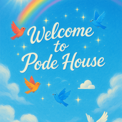 Rainbow Welcome Sky wall art print for home decor