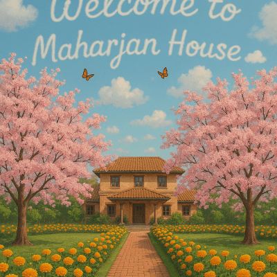 Maharjan House Courtyard canvas wall art for living room