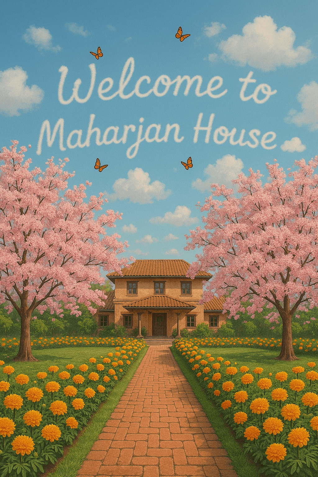Maharjan House Courtyard canvas wall art for living room