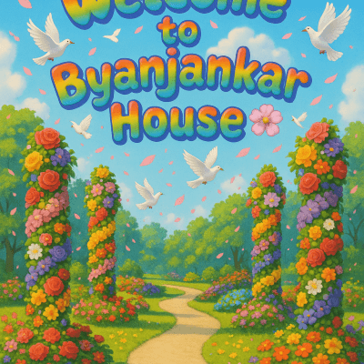 Byanjankar Garden Welcome canvas wall art for living room