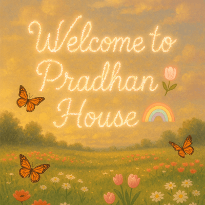 Welcome To Pradhan House modern art print for studio or study