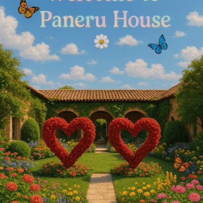 Paneru House Garden modern art print for studio or study