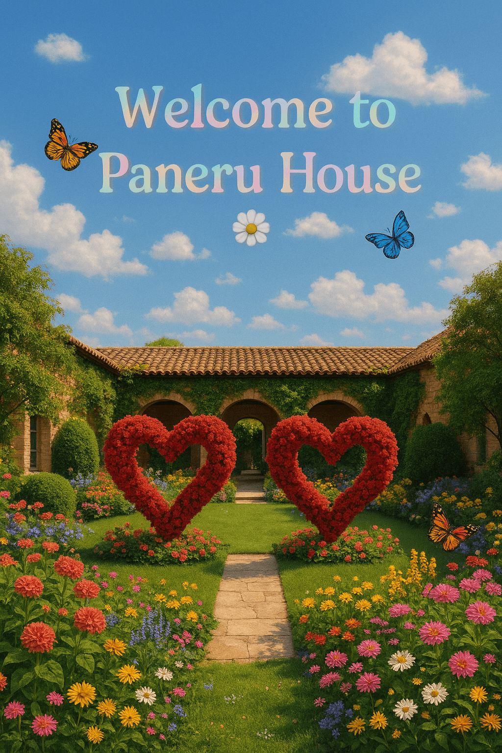 Paneru House Garden modern art print for studio or study