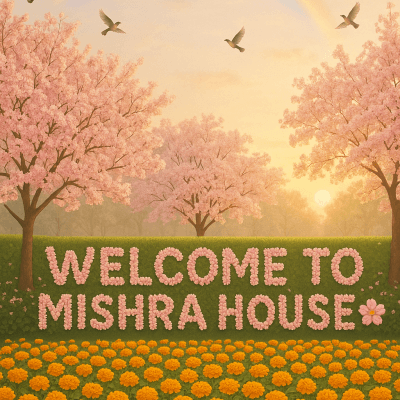 Garden Under Rainbow modern art print for studio or study