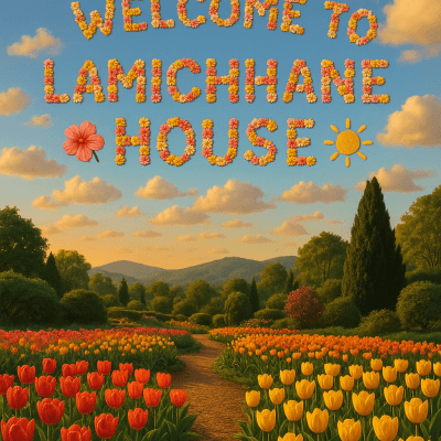 Lamichhane Garden At Dusk wall art print for home decor