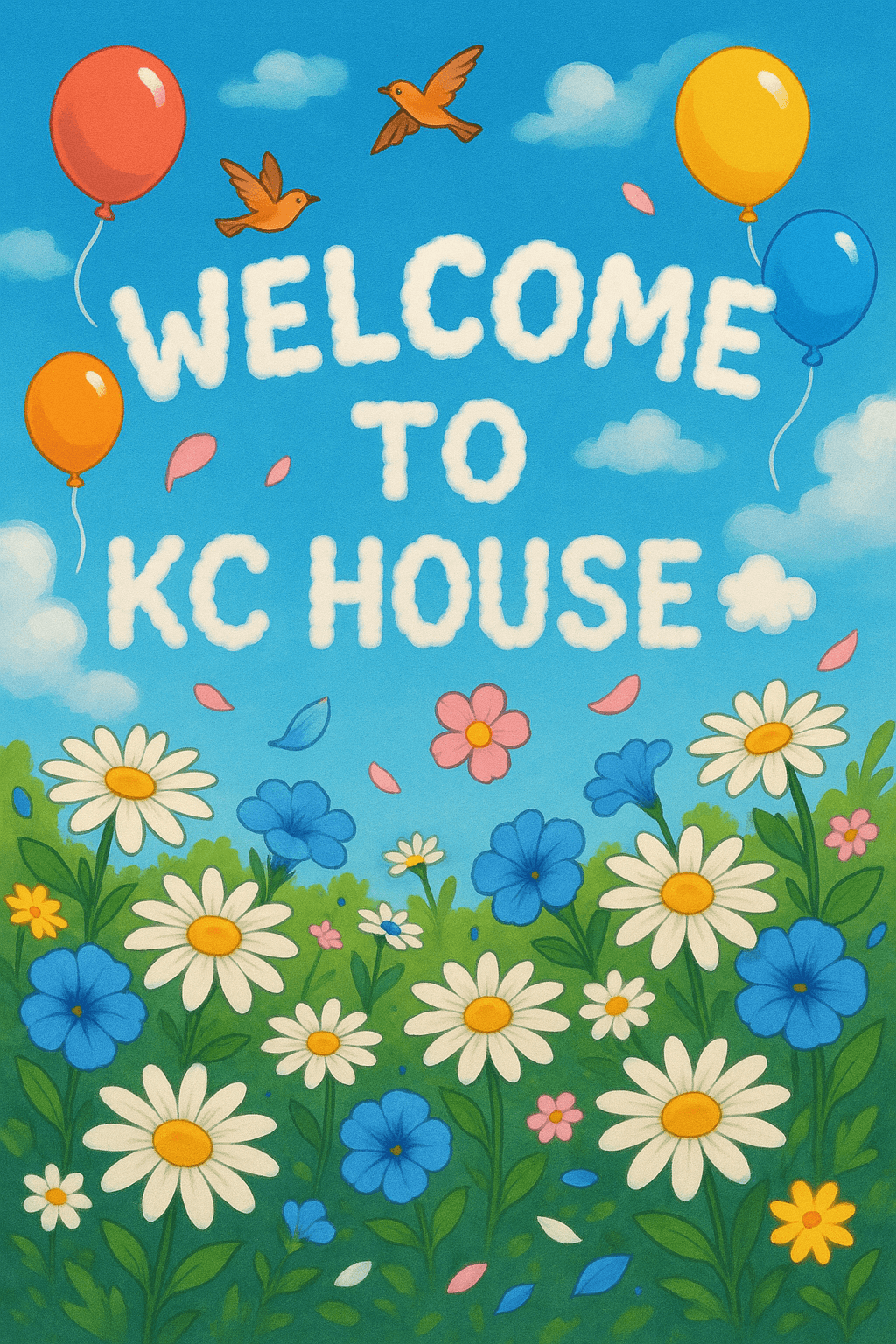 Garden Welcome Scene canvas wall art for living room