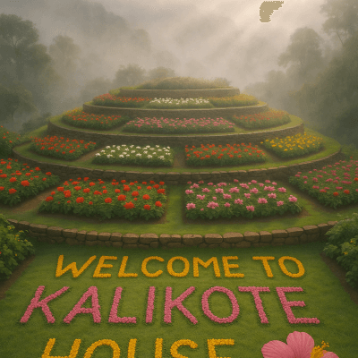 Misty Hilltop Garden Display contemporary art piece for any space