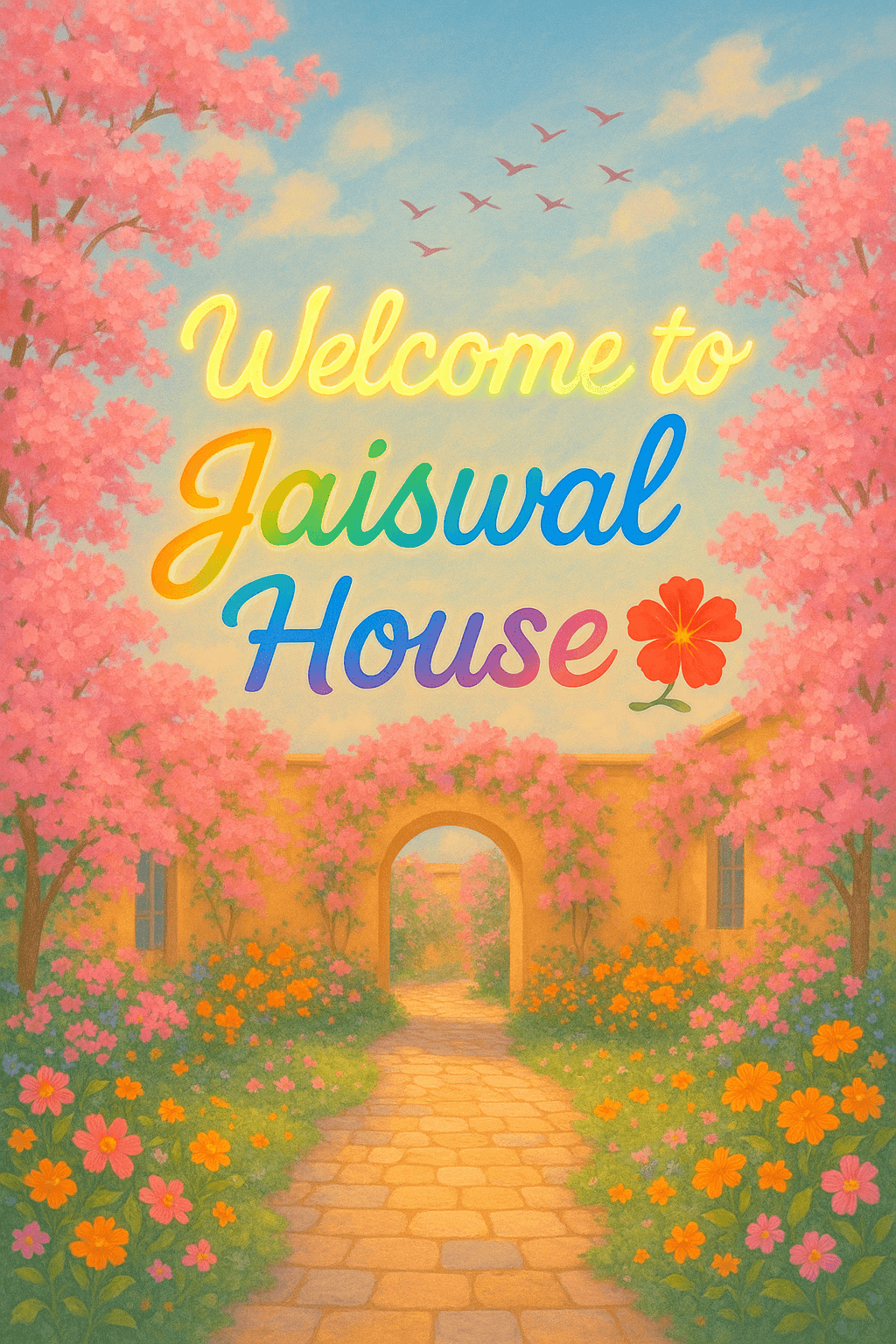 Jaiswal House Welcome wall art print for home decor