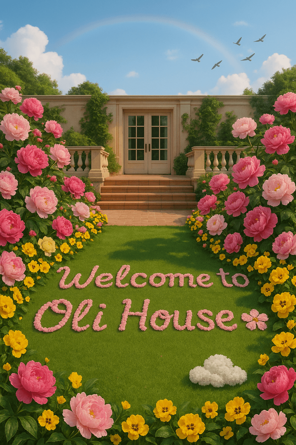 Floral Terrace Welcome printable art for gallery wall