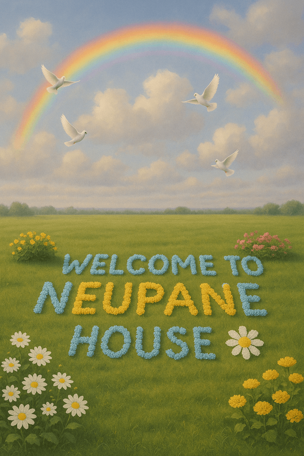Neupane House Welcome canvas wall art for living room