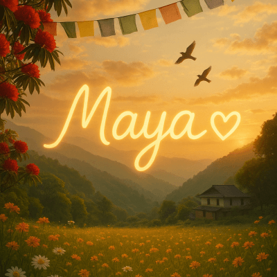 Maya In Serene Meadows modern art print for studio or study