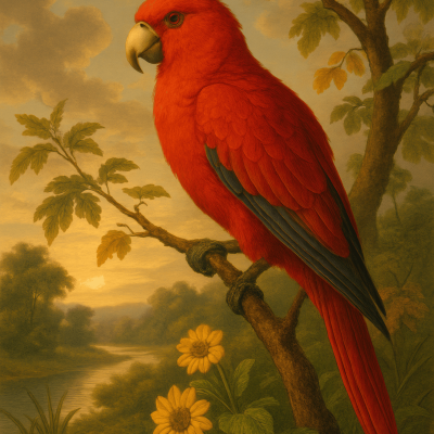 Vibrant Parrot In Golden Light wall art print for home decor