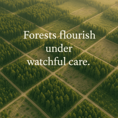 Managed Woodland Aerial View (4k)